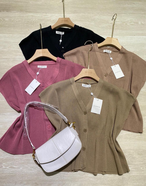 MATINEE V-Neck Button Down Knitted Tops